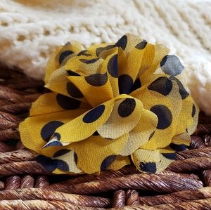 Mustard & Navy Polka Dot Hairclip/Pin